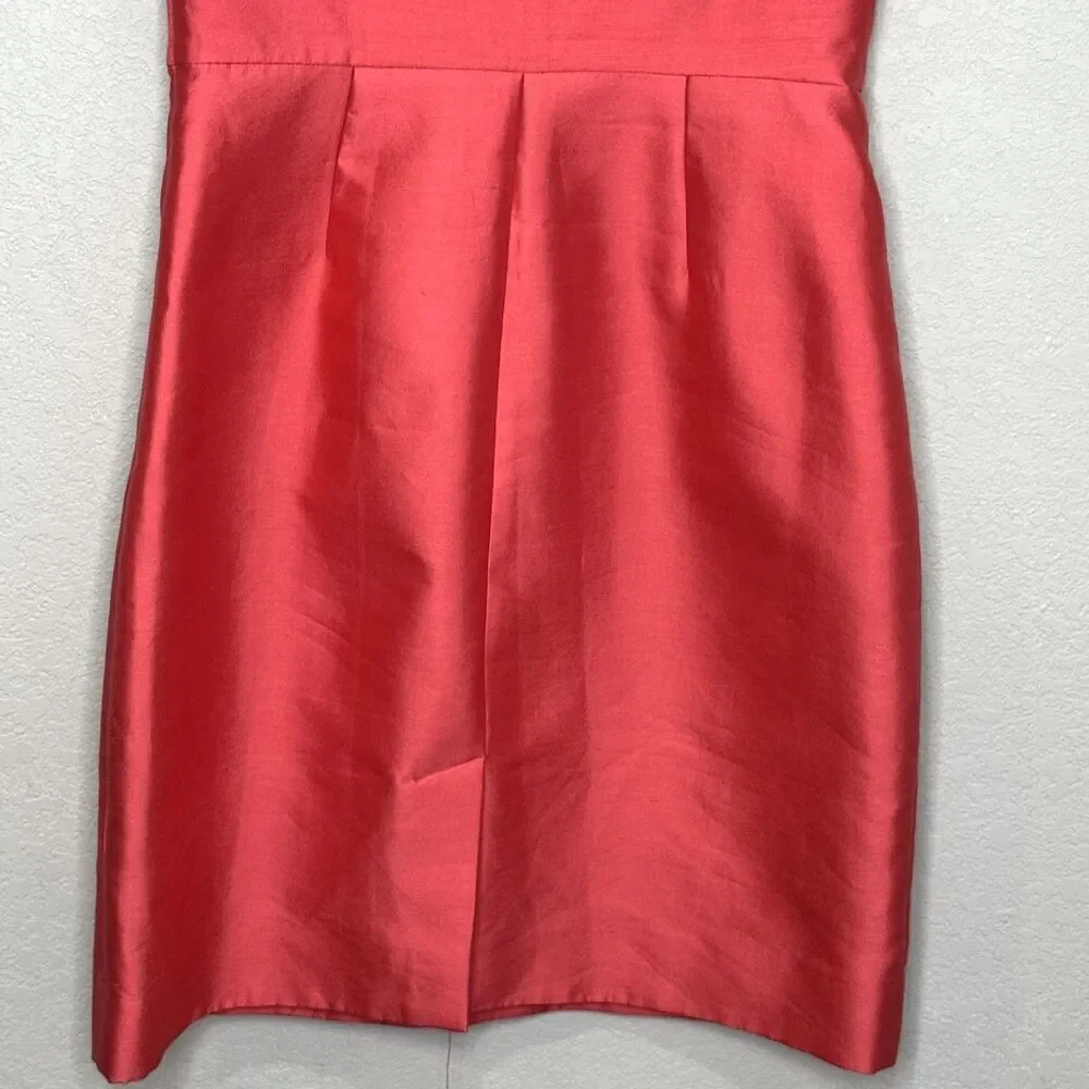 Kate Spade Mina Dress Size 8 Strawberry Silk Sleeveless Bow Waist Party Cocktail